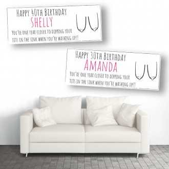 Dipping Tits Personalised Birthday Banners