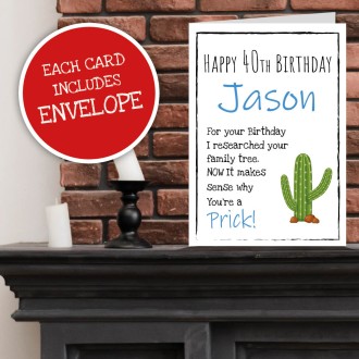 You're A Prick Personalised Birthday Card